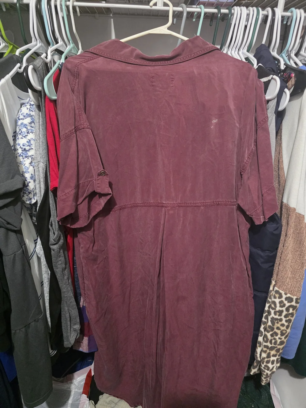 Universal Thread Washed Burgundy V-Neck Dress